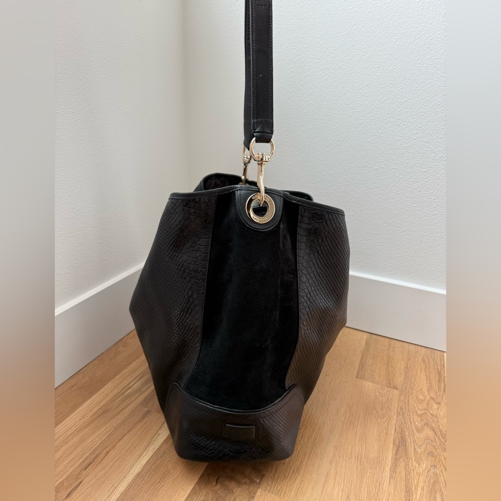 Large Coach Shoulder Tote Black Leather